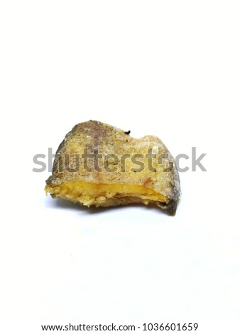 Fried fish isolate on a white background