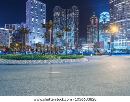 Hong Kong central district at night,china,asia.