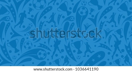 Football Pattern blue Background for banner, card, website, etc. Royalty-Free Stock Photo #1036641190
