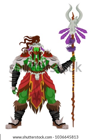 green orc shaman barbarian nomad warrior