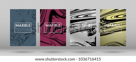 Set of  Covers with Marble Texture. Colorful Fluid. Poster, Brochure, Invitation, Cool Cover, Party Flyers, Business Card, Poster Design, Futurist Title Page. Gradient Vector Marble Texture.