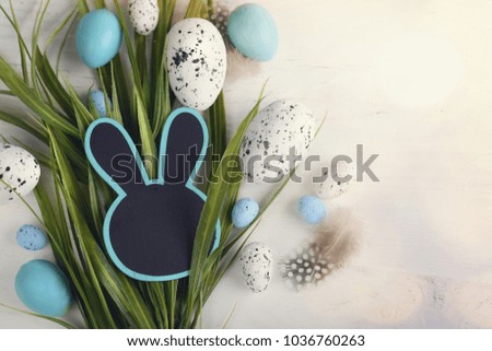 Easter background with decoration eggs