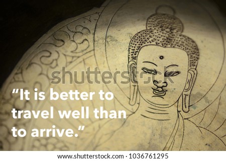 Inspirational quote by the Buddha against buddhist background (original photograph)