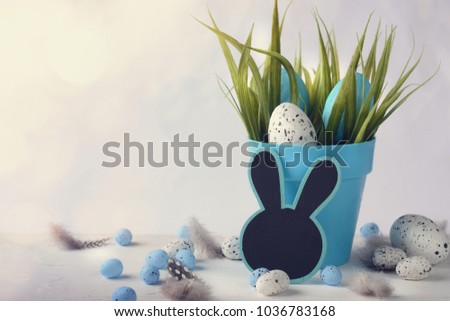 Easter background with decoration eggs