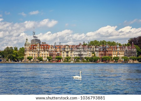 
Lake Bodensee in the German city of Konstanz. Germany. Royalty-Free Stock Photo #1036793881
