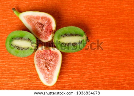 fresh exotic kiwi and fig fruit