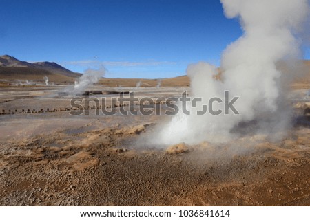 beautiful geysers landscape 