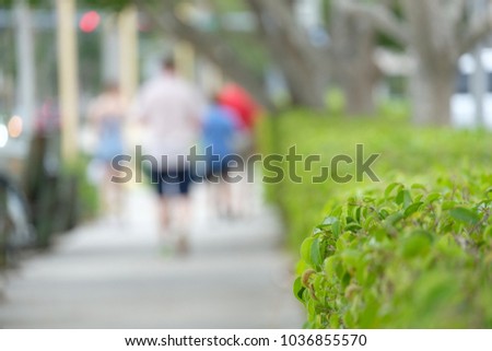 People running in the park, blur background