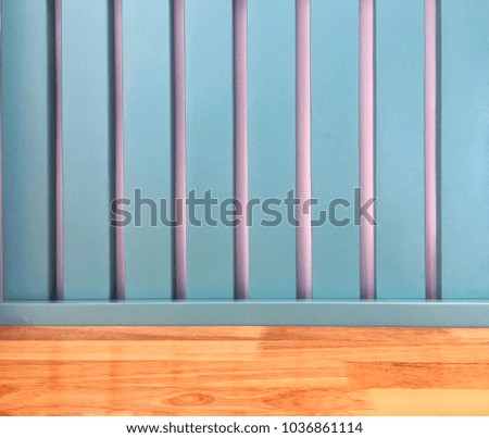 Wooden floor on wood blue backgrounds.