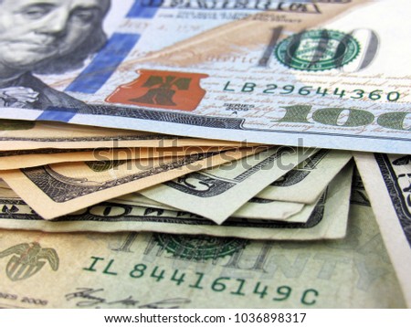 USA currency money dollar dolar dollars hundred five ten twenty