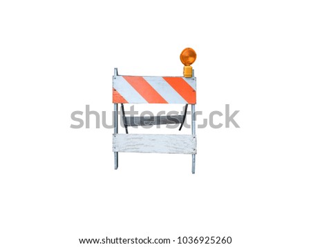 Under Construction Barrier - White background