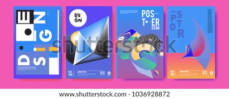 Abstract colorful collage poster design template. Cool geometric and fluid cover design. Blue, yellow, red, orange, pink and green background. Vector banner poster template in Eps10.

