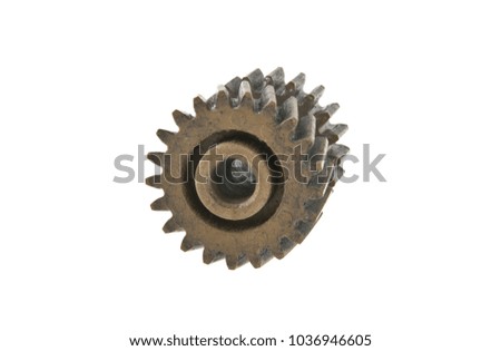 old gear isolated on white background