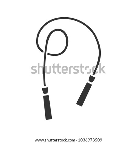 Jump rope glyph icon. Skipping rope. Silhouette symbol. Negative space. Raster isolated illustration