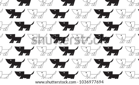 Black and white dog pattern background