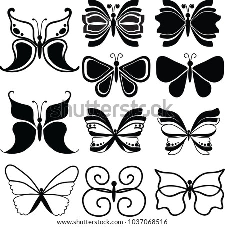 

butterfly graphic design Black