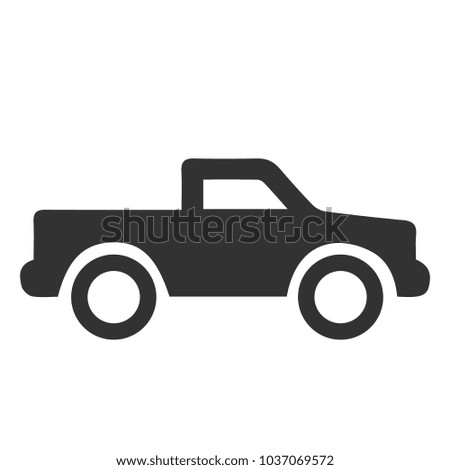 Car icon with side view on transparent background