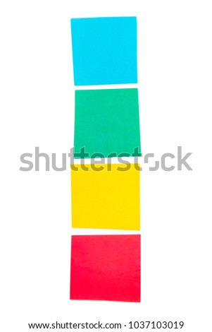 Bright colored strikers on a white background