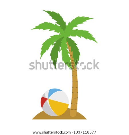 Isolated palm tree design