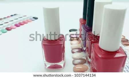 Various bottles of nail polish of different colors