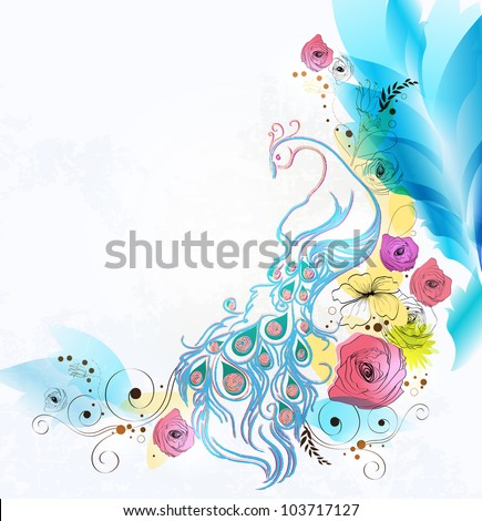 abstract background with floral elements.Vector  design