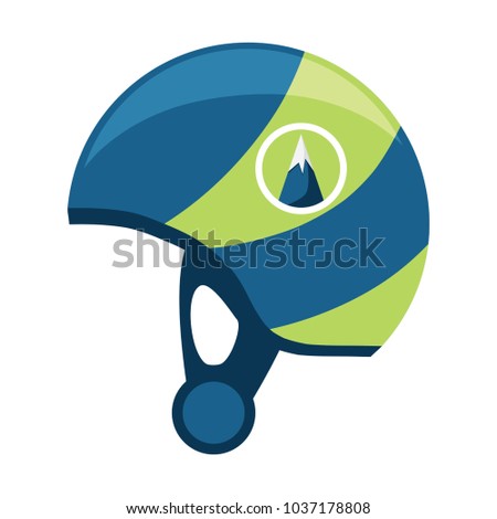 skiing helmet icon over white background, colorful design. vector illustration