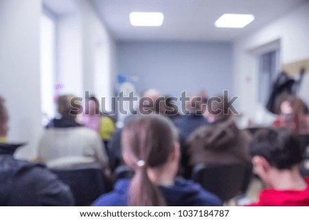 Unfocused people in work space in office in lecture time