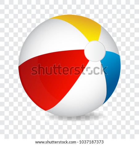 Colorful beach ball, vector illustration. Royalty-Free Stock Photo #1037187373