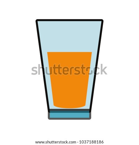 glass with orange juice icon over white background vector illustration