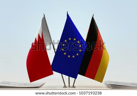Flags of Bahrain European Union and Germany