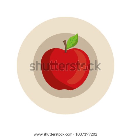 dish with an apple icon over white background colorful design vector illustration