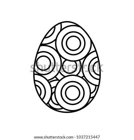Linear illustration icon Easter egg, egg, egg with a pattern, easter, holiday, holy holiday, christianity, church, catholic holiday, jesus, resurrection, chicken egg on a white background.