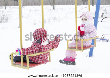 Children are happy that a lot of snow fell
