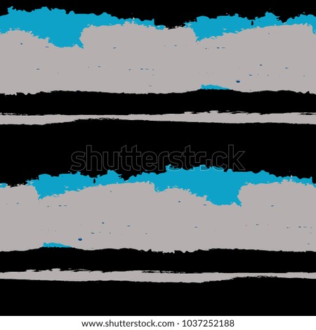 Seamless Background with Stripes Painted Lines. Texture with Horizontal Dry Brush Strokes. Scribbled Grunge Rapport for Cloth, Swimwear, Textile. Retro Vector Background