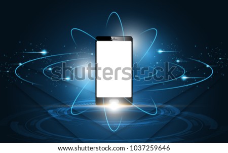 Modern  smartphone global network connection technology concept