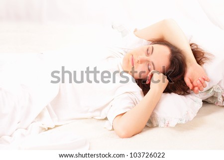 Pretty young woman sleeping