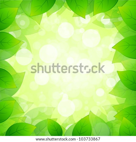 Green Framing with Leaves and Sparkles
