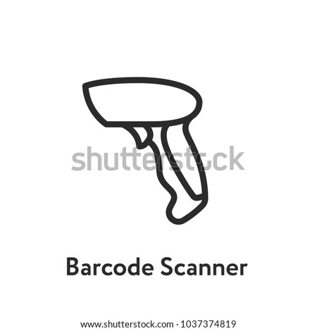 Barcode Scanner Minimal Flat Line Outline Stroke Icon Royalty-Free Stock Photo #1037374819