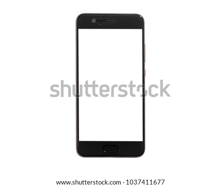 smartphone in black color isolated on white background
