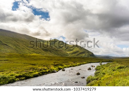 River in the scottish highlands, open spaces of scotland