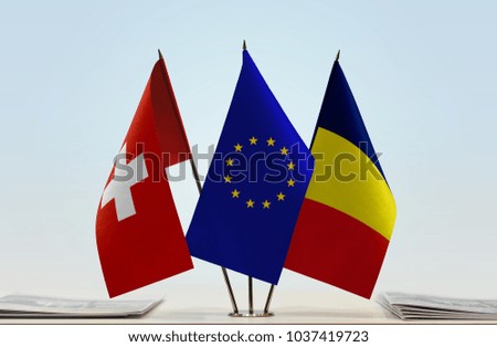 Flags of Switzerland European Union and Chad