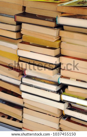 Second hand books in a bookstore, library, flea market