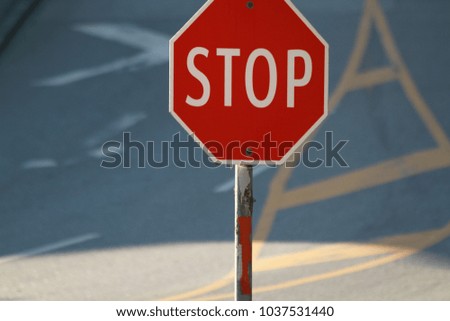 Stop sign on a pole