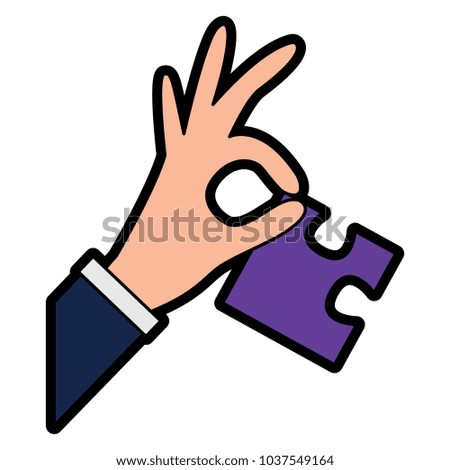 puzzle pieces and hand icon image vector illustration design 