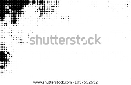 An abstract halftone texture. Black and white pattern of dots on a white background. Texture for printing on business cards, badges, posters, labels