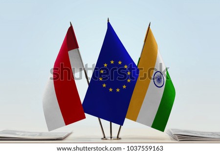 Flags of Monaco European Union and India