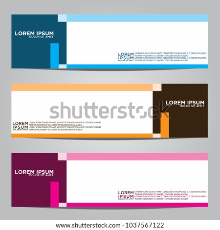 Vector design Banner backgrounds in three different colors.