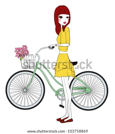  pretty girl with bicycle