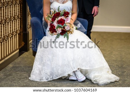 Wedding Dresses / Getting Ready/ Groom and Bride Royalty-Free Stock Photo #1037604169