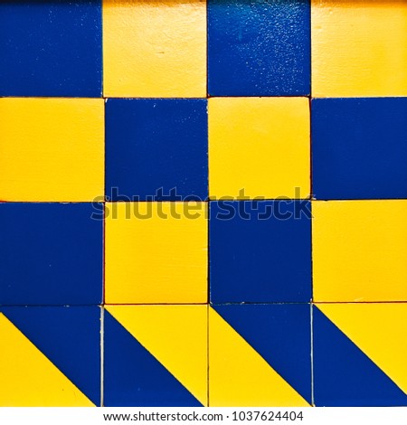 Blue and yellow squares, mobile photo